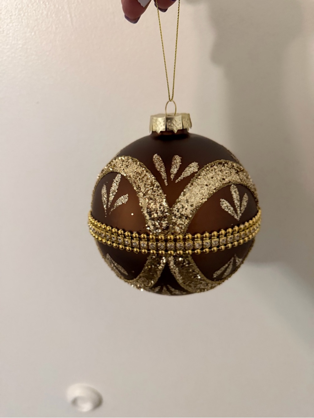 Christmas Ornament Brown with Gold